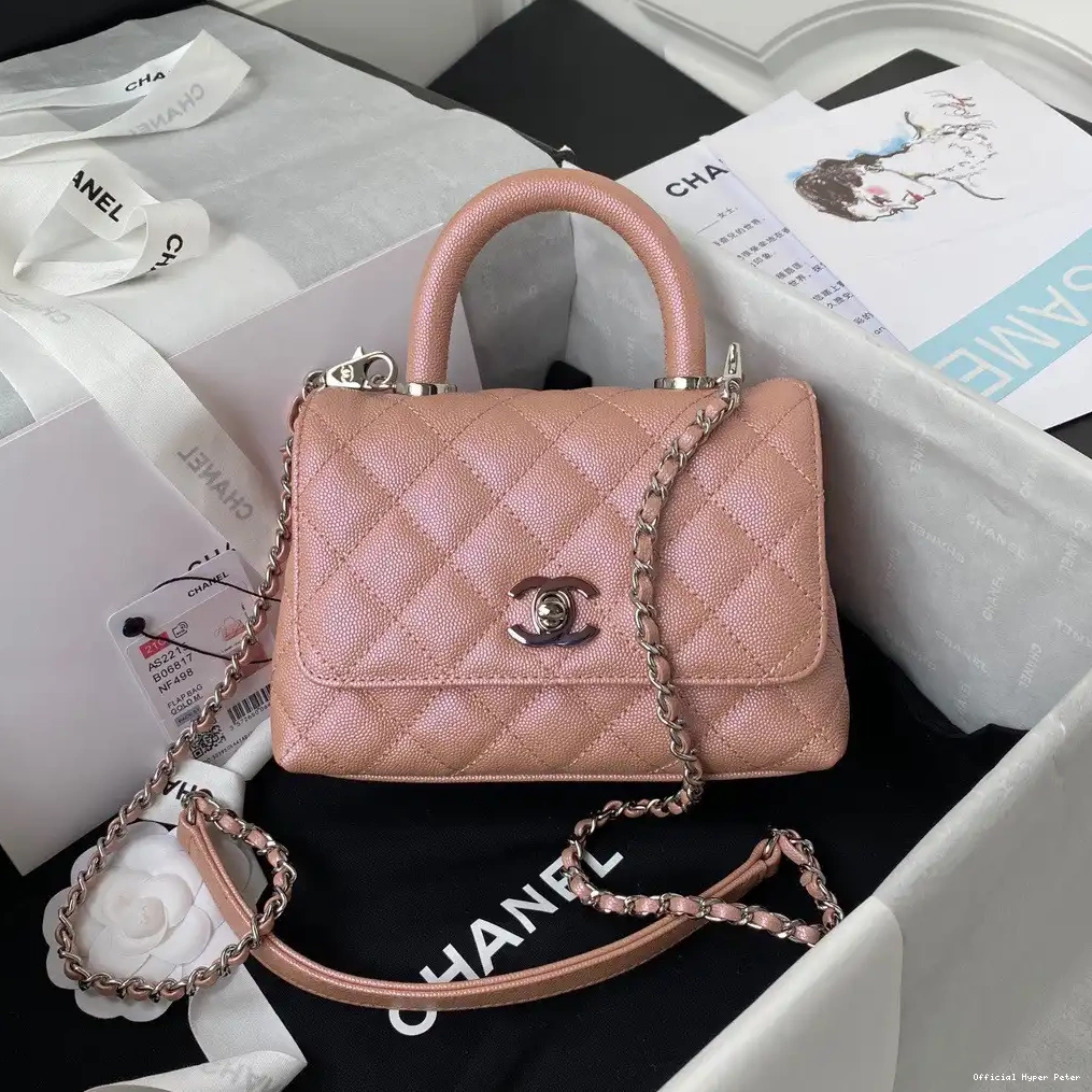 WITH HANDLE MINI TOP BAG FLAP CHANEL 0707